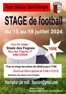 Stage de foot du 15 au 19 juillet