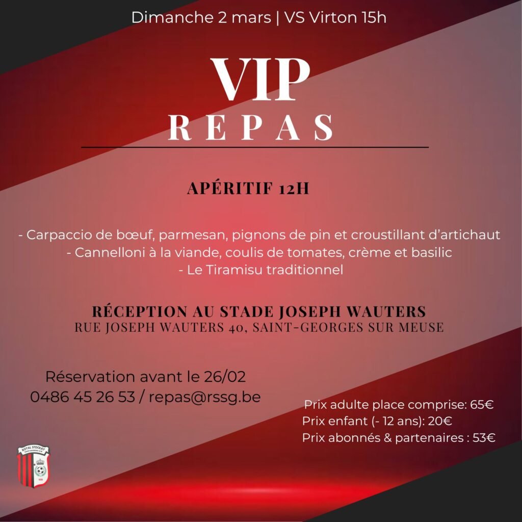 RSSG - Virton repas VIP d'avant match